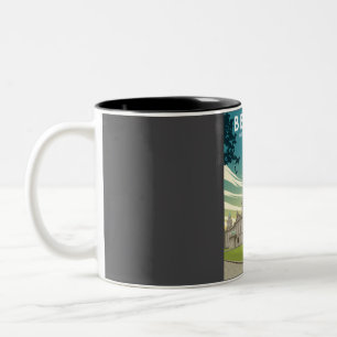 Belfast, Northern Ireland Retro Minimal Travel Pos Two-Tone Coffee Mug