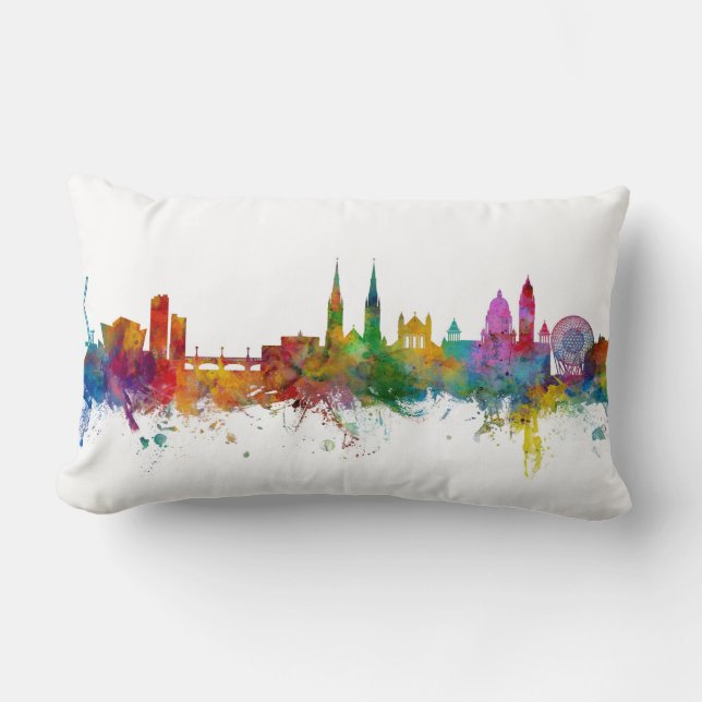 Belfast Northern Ireland Skyline Lumbar Cushion (Front)