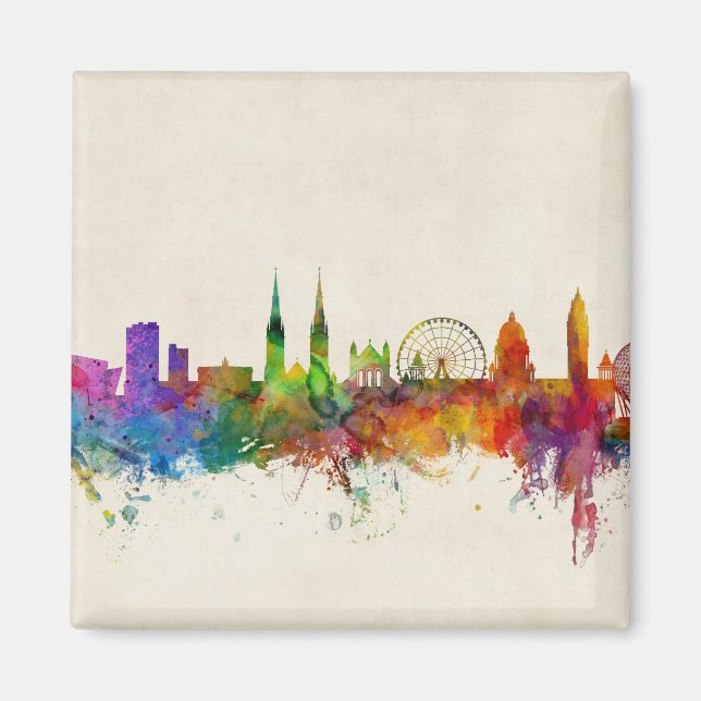 Belfast Northern Ireland Skyline Magnet (Front)