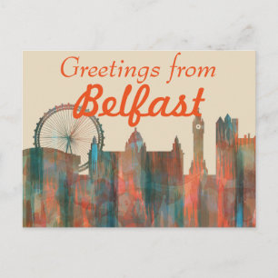 BELFAST, NORTHERN IRELAND SKYLINE POSTCARD