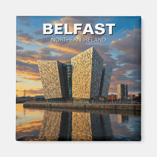 Belfast Northern Ireland Travel Sunset Magnet (Front)