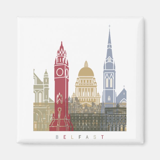 Belfast skyline poster magnet (Front)
