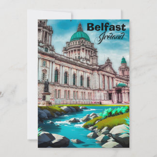 Belfast Travel Poster Northern Ireland Wall Art Ci Invitation