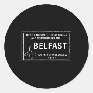 Belfast Uk Pport Stamp Vacation Travel Souvenir Classic Round Sticker