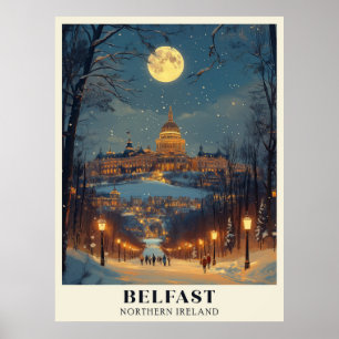 Belfast Winter Night scene  Poster