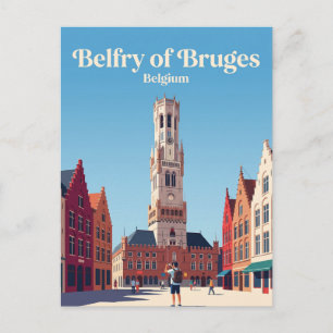 Belfry of Bruges Belgium Postcard