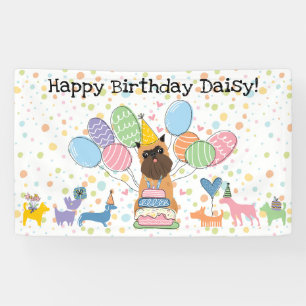 Belge Brussels Griffon Cropped Ears Birthday Party Banner