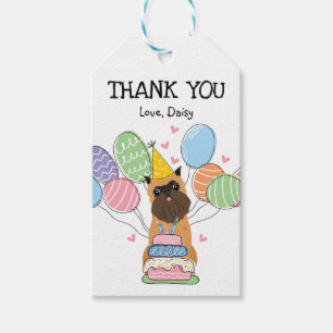 Belge Brussels Griffon Dog Birthday Favour Gift Tags