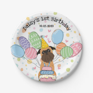 Belge Brussels Griffon Dog Birthday Party Paper Plate