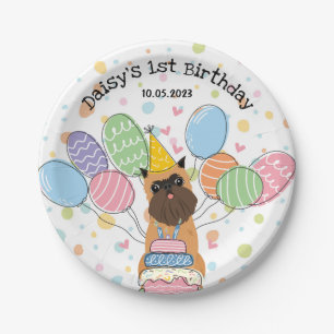 Belge Brussels Griffon Dog Birthday Party Paper Plate