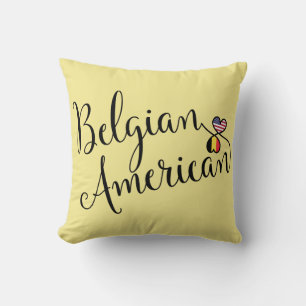 Belgian American Entwined Hearts Throw Cushion