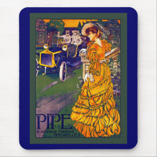 Belgian Art Nouveau Automobile Ad Mouse Pad