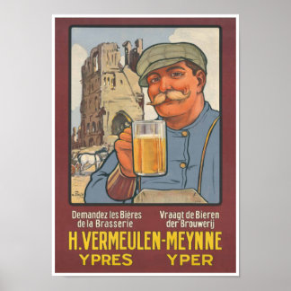 Belgian Beer Vermeulen Brewery Ypres Flanders Poster