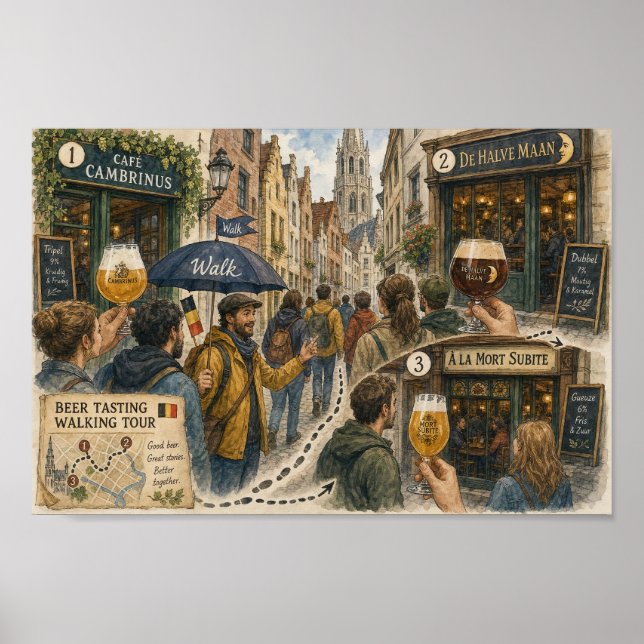 Belgian Beer Walk Through History Poster (Front)