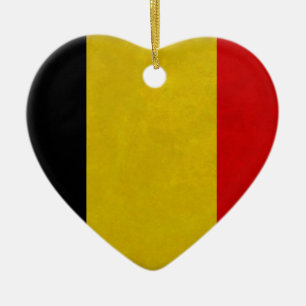 Belgian Belgium flag Ceramic Tree Decoration