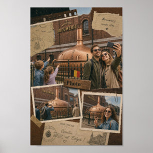 Belgian Brewery Postcard Collage Poster
