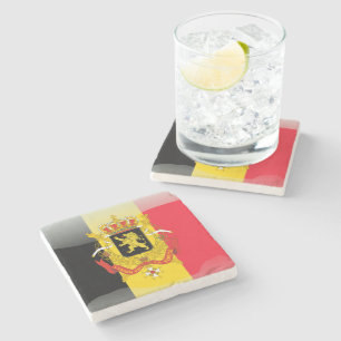 Belgian Coat of arms Stone Coaster