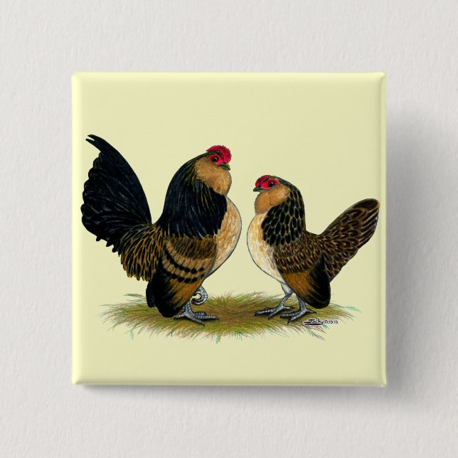 Belgian d'Anvers Bantams:  Quail 15 Cm Square Badge (Front)