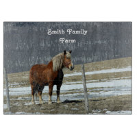 Belgian Draught Horse In Paddock Cutting Board