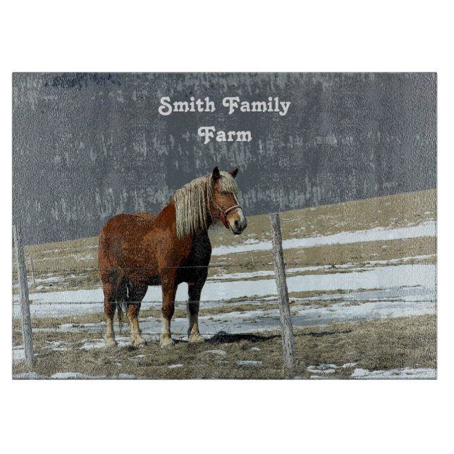 Belgian Draught Horse In Paddock Cutting Board (Front)