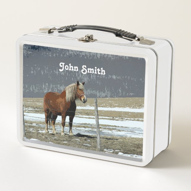 Belgian Draught Horse In Paddock Lunch Box (Front)