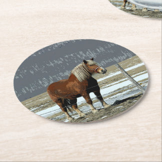 Belgian Draught Horse In Paddock Paper Coaster
