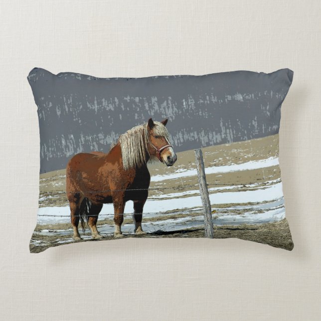Belgian Draught Horse In Paddock Throw Pillow (Front)