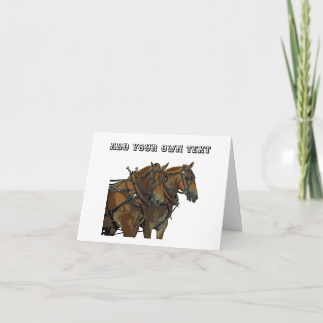 Belgian Draught Horse Teamwork Greeting Card (Front)
