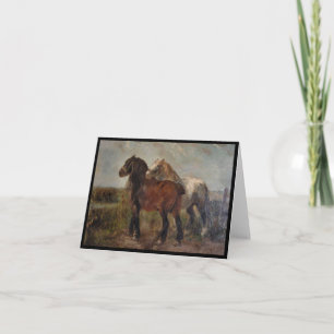Belgian Draught Horse Vintage Fine Art Farm Painti Card