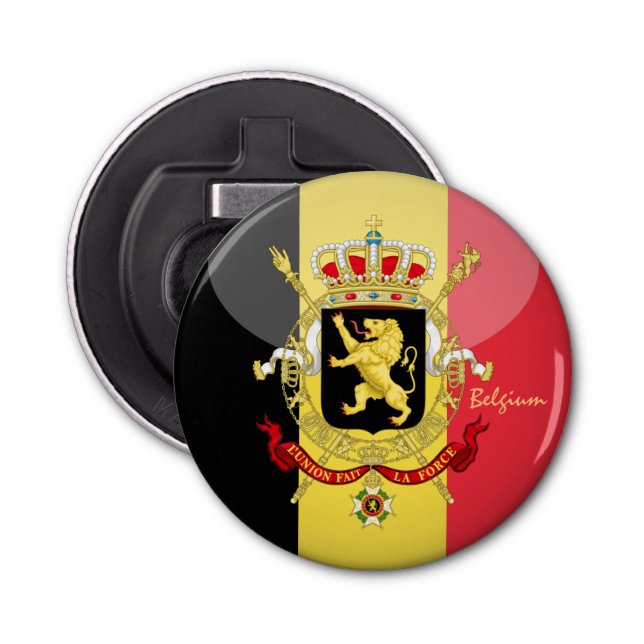 Belgian Flag & Belgium party drinks / love sports Bottle Opener (Front)