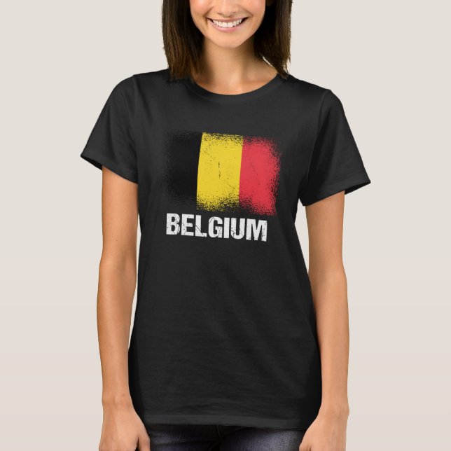 Belgian Flag Belgium T-Shirt (Front)