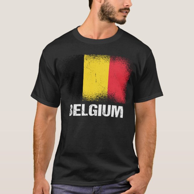 Belgian Flag Belgium T-Shirt (Front)