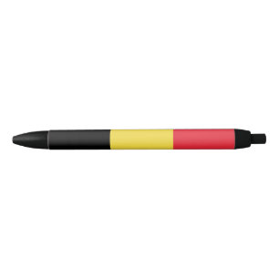 Belgian Flag Black Ink Pen