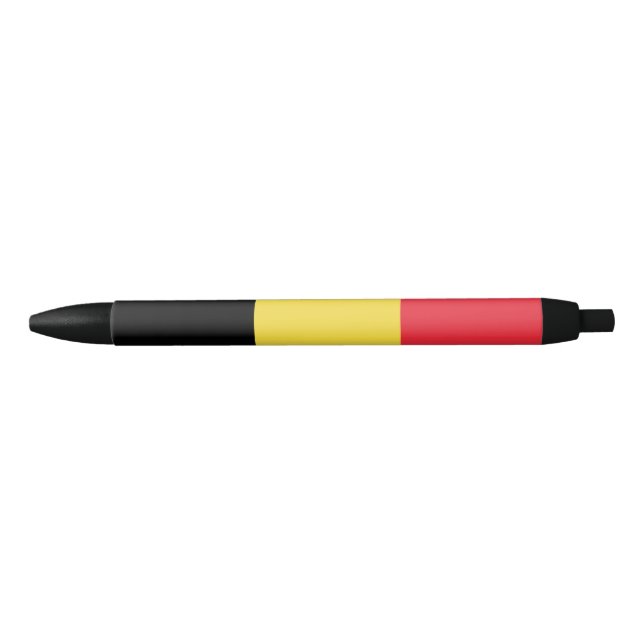 Belgian Flag Black Ink Pen (Front)