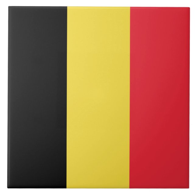 Belgian Flag Ceramic Tile (Front)