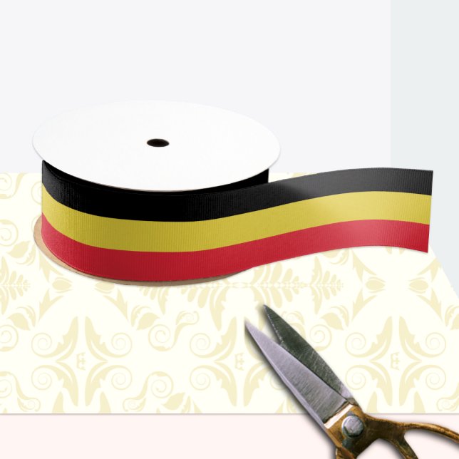 Belgian flag colours ribbon, Belgium /sports Grosgrain Ribbon (Creator Uploaded)
