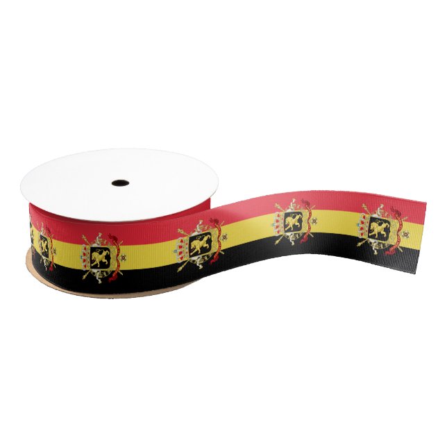 Belgian flag colours ribbon, emblem Belgium /sport Grosgrain Ribbon (Spool)