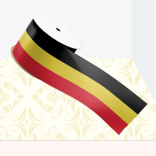 Belgian flag colours ribbon, Tricolor, Belgium Satin Ribbon