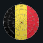 Belgian Flag Dartboard<br><div class="desc">This design features the national flag of Belgium (officially the Kingdom of Belgium), which is a country in Western Europe. Belgium is bordered by the Netherlands to the north, Germany to the east, Luxembourg to the southeast, France to the southwest and the North Sea to the northwest. The largest city,...</div>