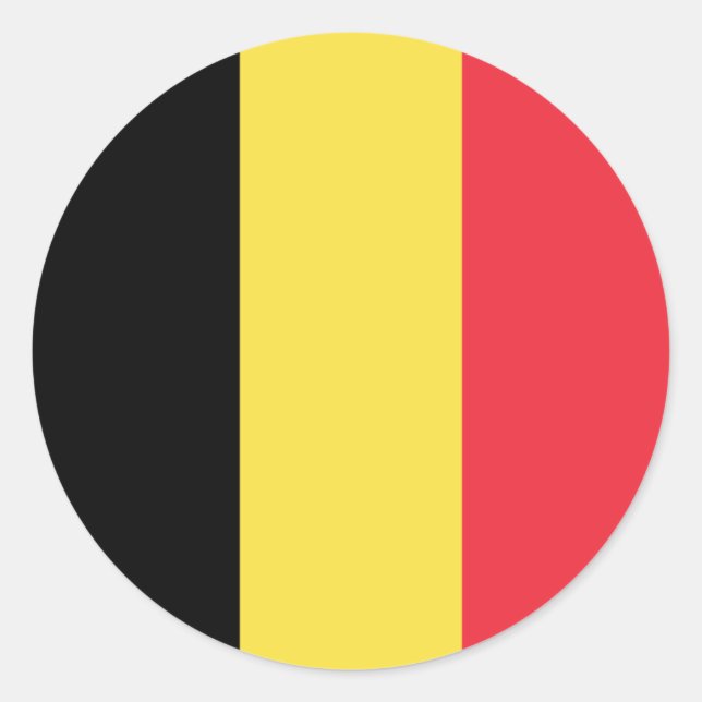 Belgian Flag, Flag of Belgium Classic Round Sticker (Front)