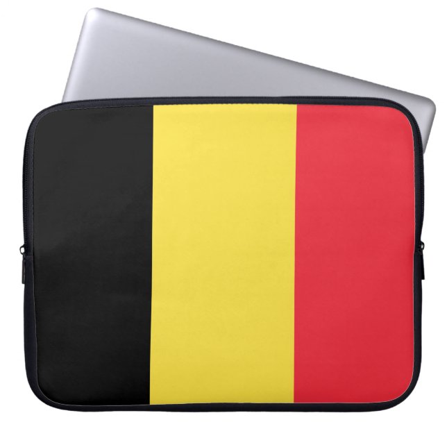 Belgian Flag Laptop Sleeve (Front)