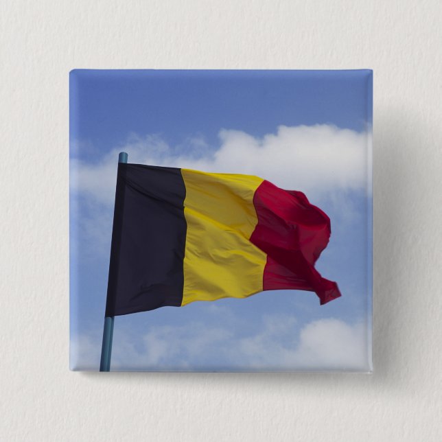 Belgian flag RF) 15 Cm Square Badge (Front)