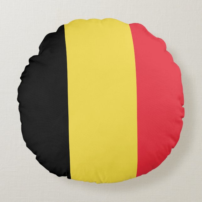 Belgian Flag Round Cushion (Front)