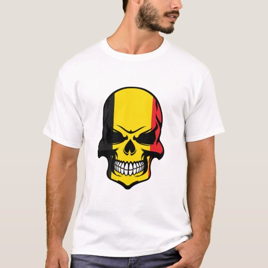 Belgian Flag Skull T-Shirt