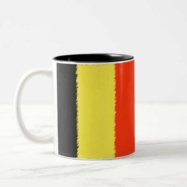 Belgian Flag Two-Tone Coffee Mug (Left)