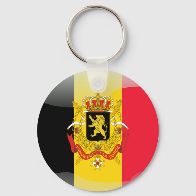 Belgian glossy flag key ring (Front)
