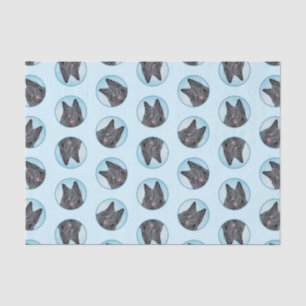 Belgian Groenendael Sheepdog Black Painting Dog Ar Tissue Paper