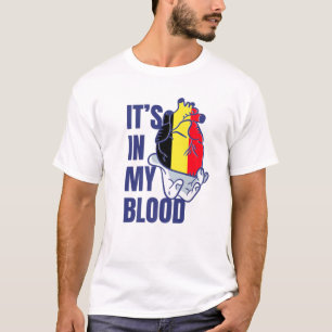 Belgian Heart Blood Veins Hand Flag Belgium T-Shirt