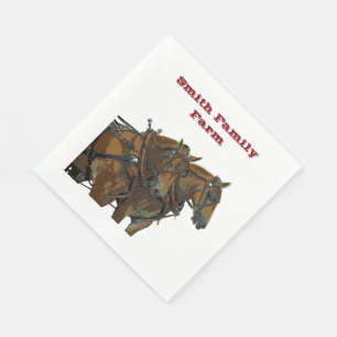 Belgian Horse Draught Team Paper Napkin