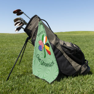 Belgian Irish American Shamrock Flag Personalised Golf Towel